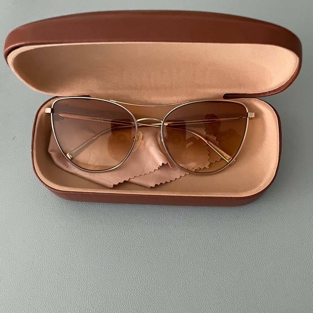 Gold Cat-Eye Aviator Sunglasses